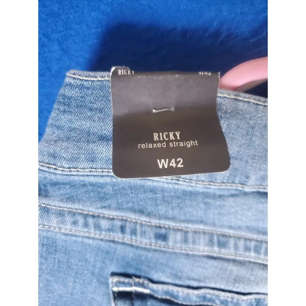 True Religion Ricky Jeans Shorts Men Size 42 Relaxed Straight Flap Pocket NEW
